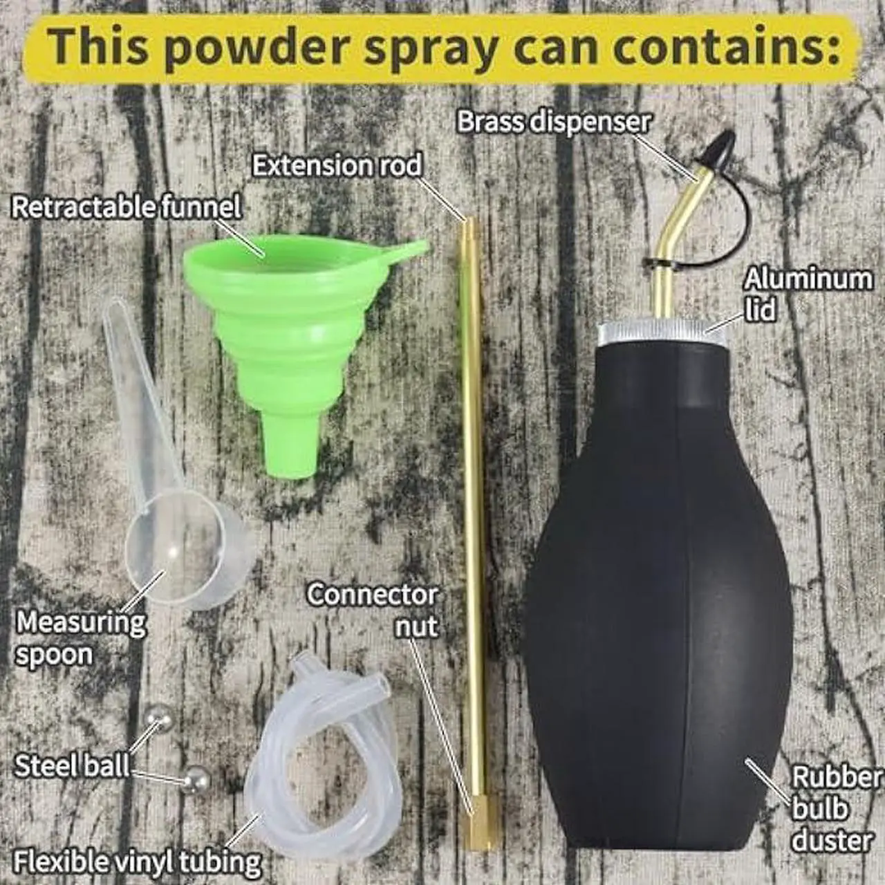 Alt view image 3 of 6 - Bulb Duster Sprayer Insect Buster  Handheld, 12oz. Extendable Applicator Dispenser for Diatomaceous Earth & Other Home Powder Applications  Non-Toxic Assemble Garden Farm