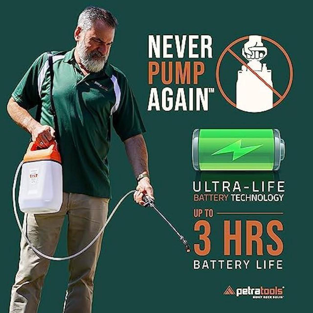 Alt view image 6 of 7 - PetraTools EZ1 Battery Powered Sprayer 1 Gallon - Lawn and Garden Electric Sprayer for Weed/Pest Control, Watering & More - Battery Operated for Effortless Spraying (1 Gallon)