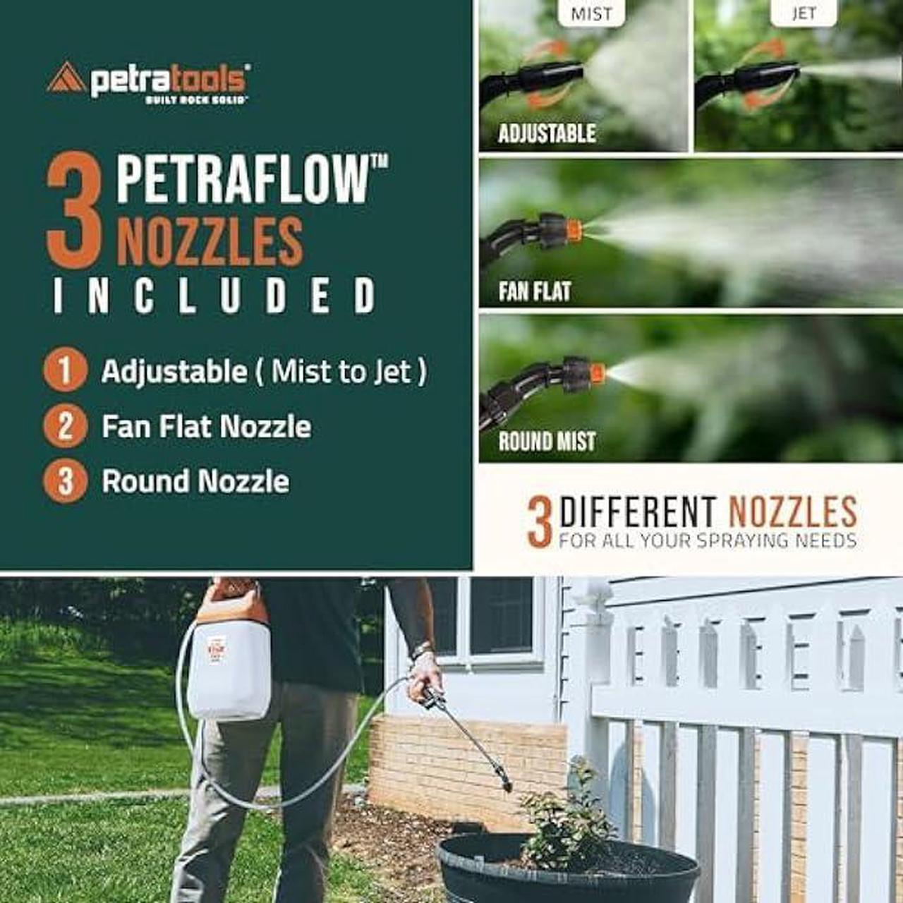 Alt view image 7 of 7 - PetraTools EZ1 Battery Powered Sprayer 1 Gallon - Lawn and Garden Electric Sprayer for Weed/Pest Control, Watering & More - Battery Operated for Effortless Spraying (1 Gallon)