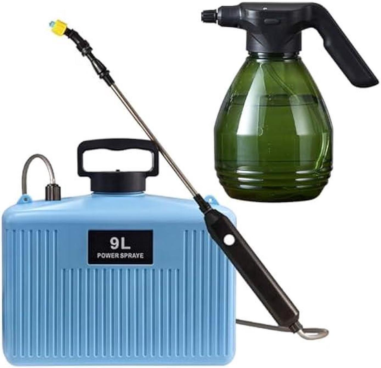 Main image of Battery Powered Sprayer 2.4 Gallon and 34 Ounce Set, Electric Garden Sprayer with 4 Nozzles Adjustable Shoulder Strap, Water Sprayer with Retractable Wand for Weed, Yard, Lawn and Garden