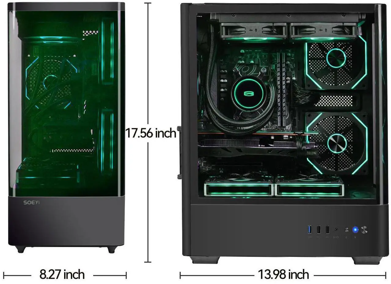 Alt view image 4 of 7 - Synvisus Gaming Desktop, Ryzen 7 5700X, NVIDIA RTX 4060 ,32GB DDR4 RAM, 1TB M.2 NVMe SSD ,Windows 11 home,WIFI, Liquid Cooler , ARGB Fans , Pc for Gaming DesignOffice , Prebuilt Gaming Pc