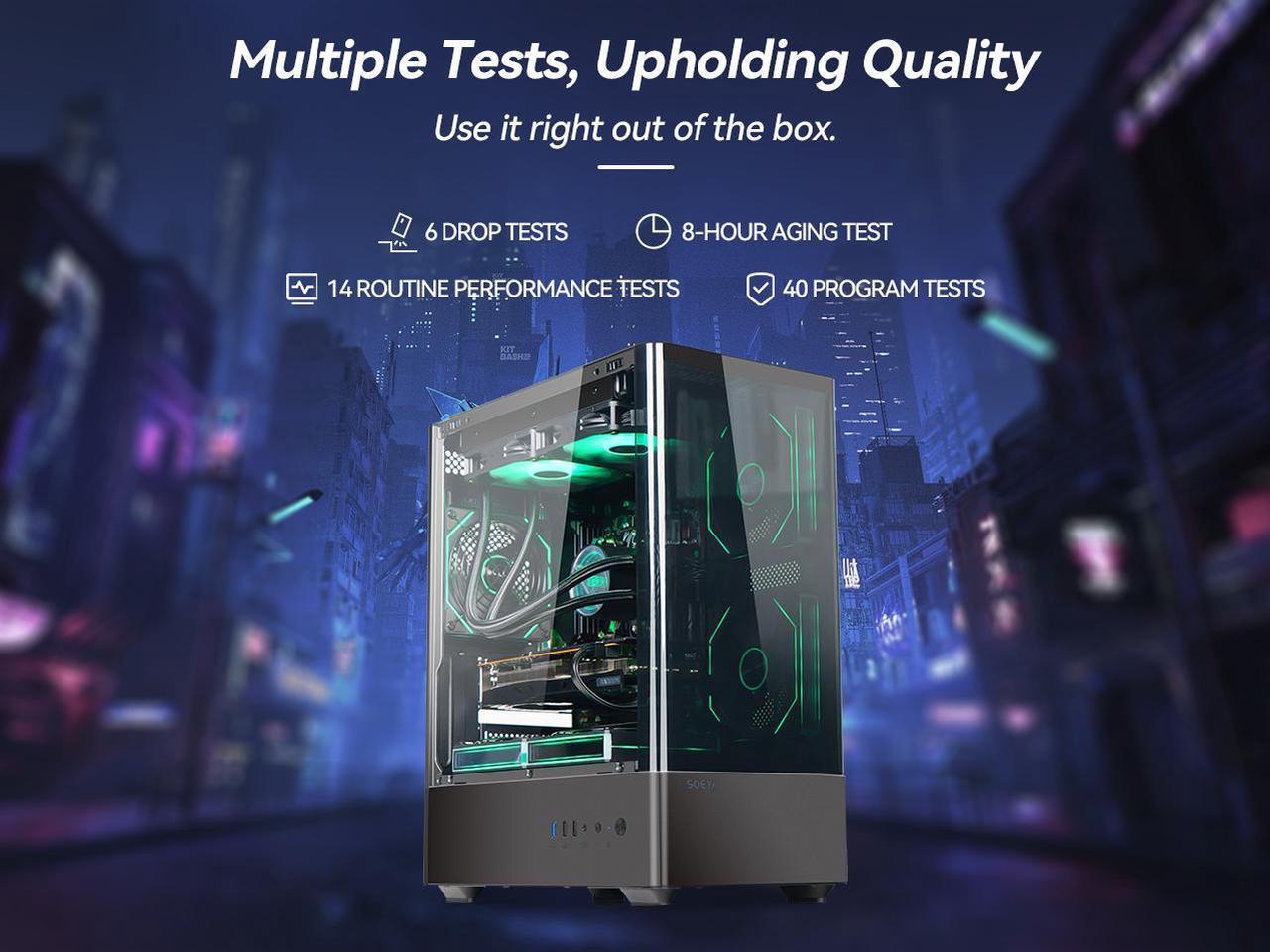 Alt view image 7 of 7 - Synvisus  Gaming Desktop - AMD Ryzen 7 5700X (8 core up to 3.4GHz) - NVIDIA RTX 4060 8G -32GB DDR4 3200MHz -1TB NVMe SSD- Liquid Cooler -5 ARGB Fans- Pc for Gaming DesignOffice , Prebuilt Gaming pc