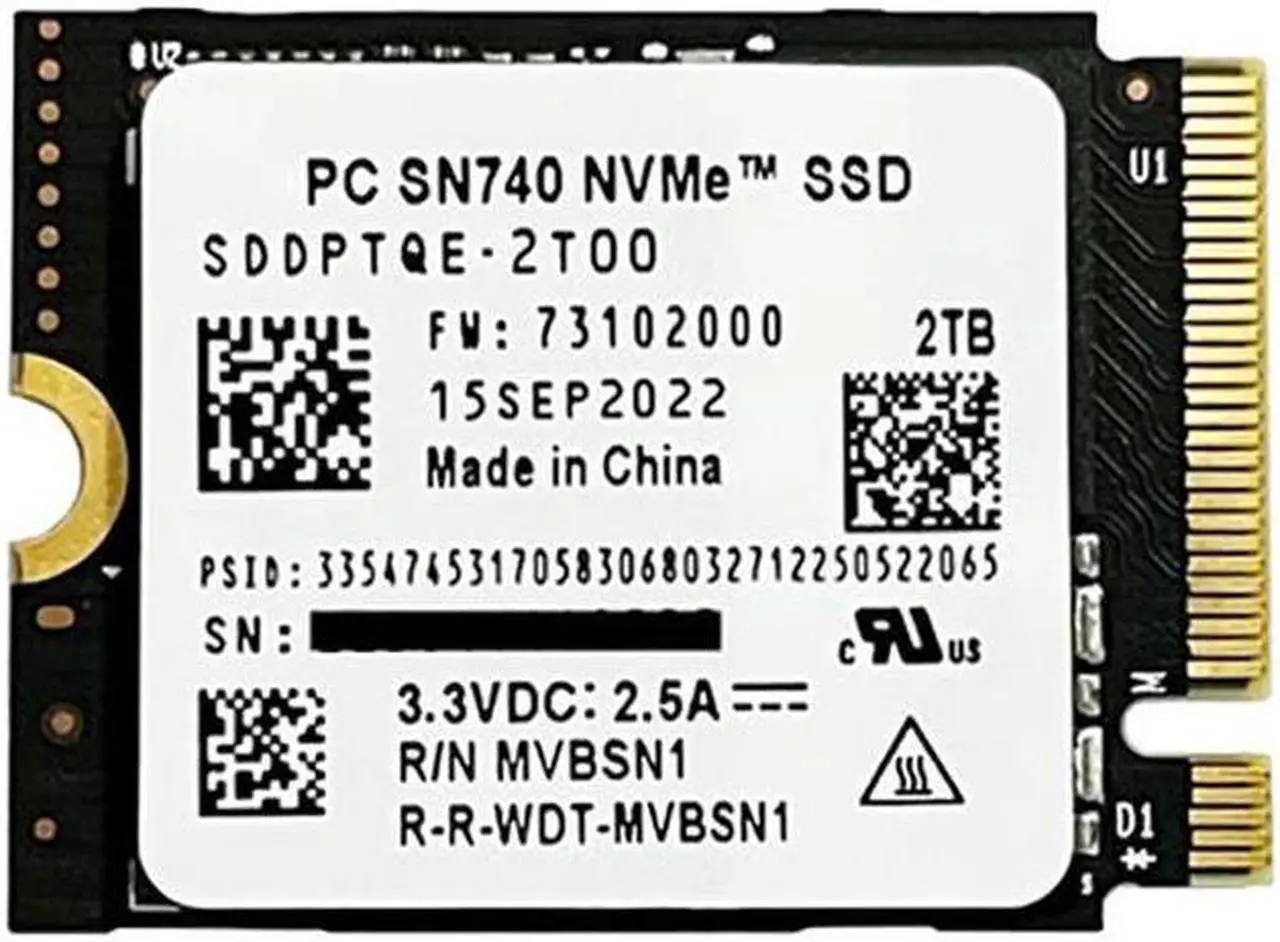 Western Digital SN740 NVME M.2 2230 SSD 2TB SDDPTQE-2T00 - Newegg.com