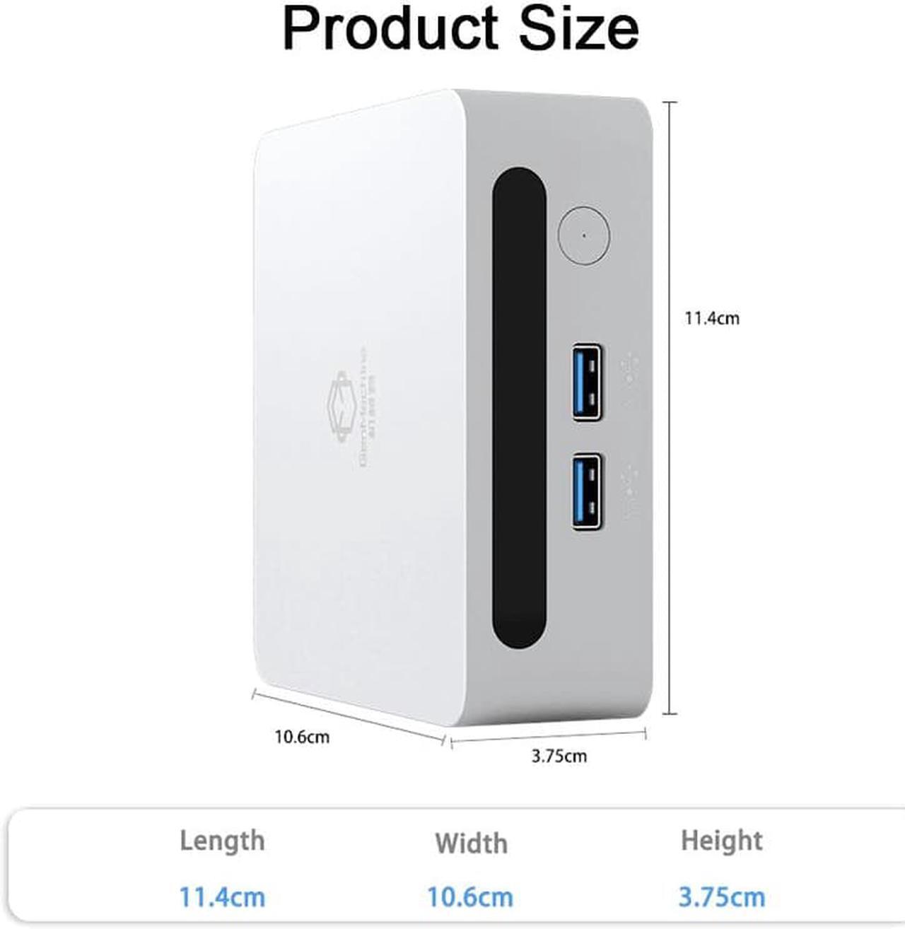 Alt view image 6 of 7 - GenMachine Mini PC AMD Ryzen 5 5600H,8GB RAM 2TB M.2 NVMe SSD,AMD Radeon Graphics,2 x 4K Output, 2 x HDMI Ports,2 x USB 3.0,1 x Type-C,Wifi6,Bluetooth5.2,Windows 11 Pro Desktop Computer