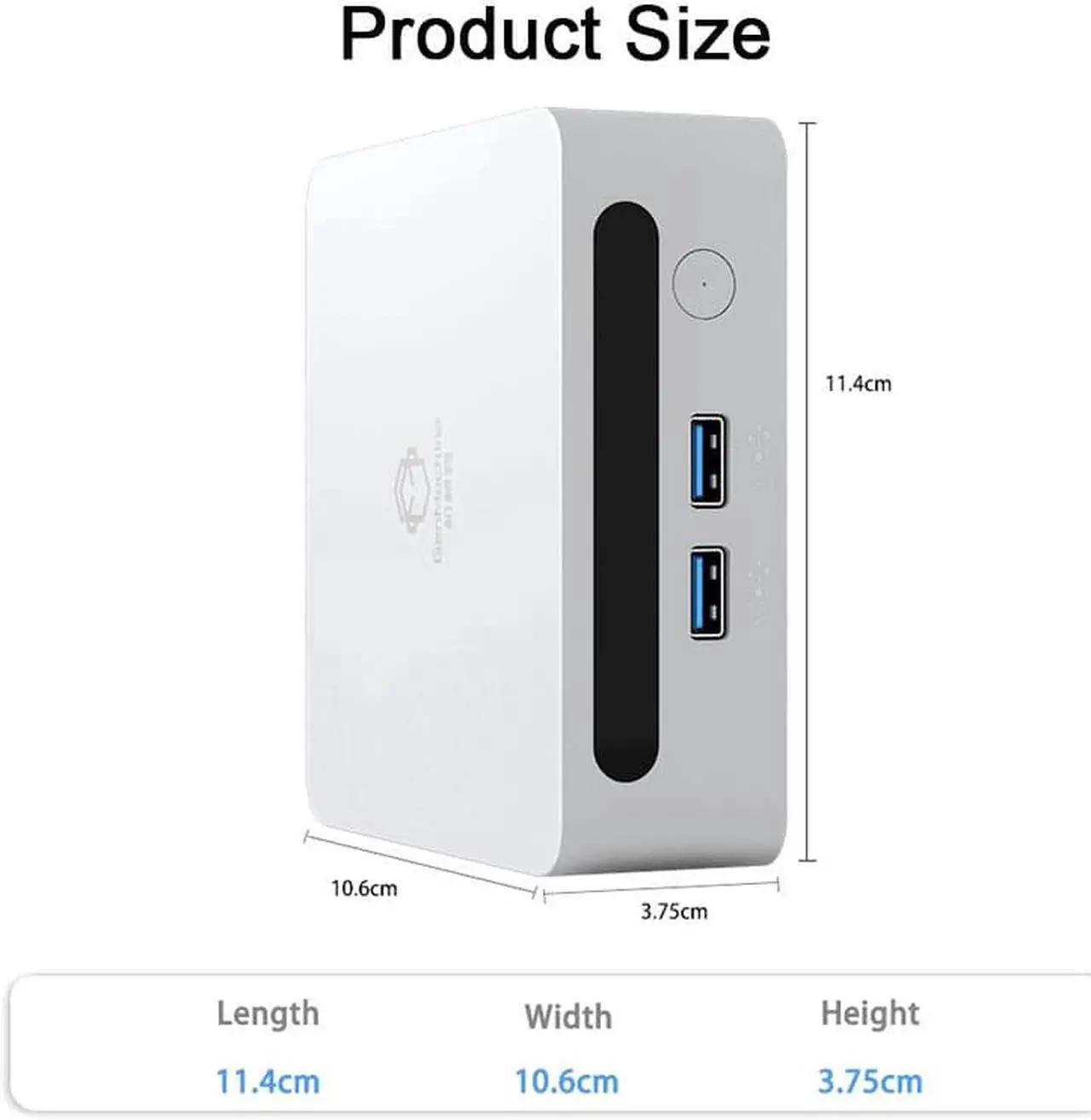 Alt view image 7 of 7 - GenMachine Mini PC AMD Ryzen 5 5600H,8GB RAM 1TB M.2 NVMe SSD,AMD Radeon Graphics,2 x 4K Output, 2 x HDMI Ports,2 x USB 3.0,1 x Type-C,Wifi6,Bluetooth5.2,Windows 11 Pro Desktop Computer