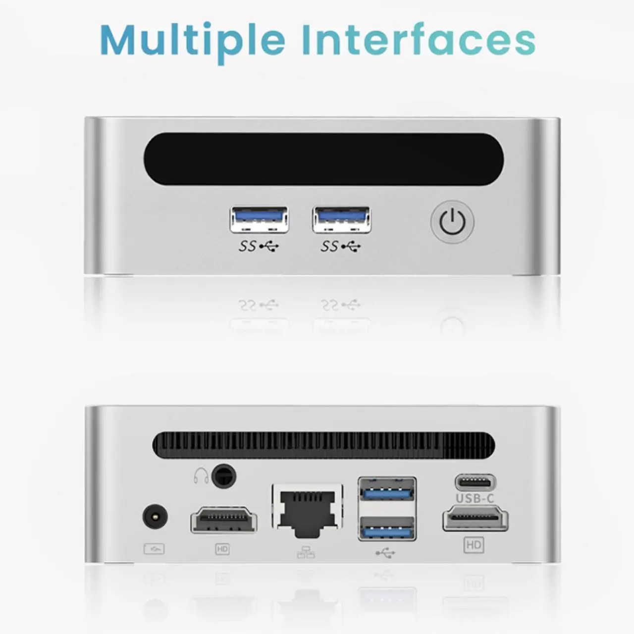 Alt view image 5 of 7 - GenMachine Mini PC AMD Ryzen 5 4500U,without RAM&SSD M.2 NVMe,AMD Radeon Graphics,2 x 4K Output, 2 x HDMI Ports,2 x USB 3.0,1 x Type-C,Wifi6,Bluetooth5.2,Desktop Computer