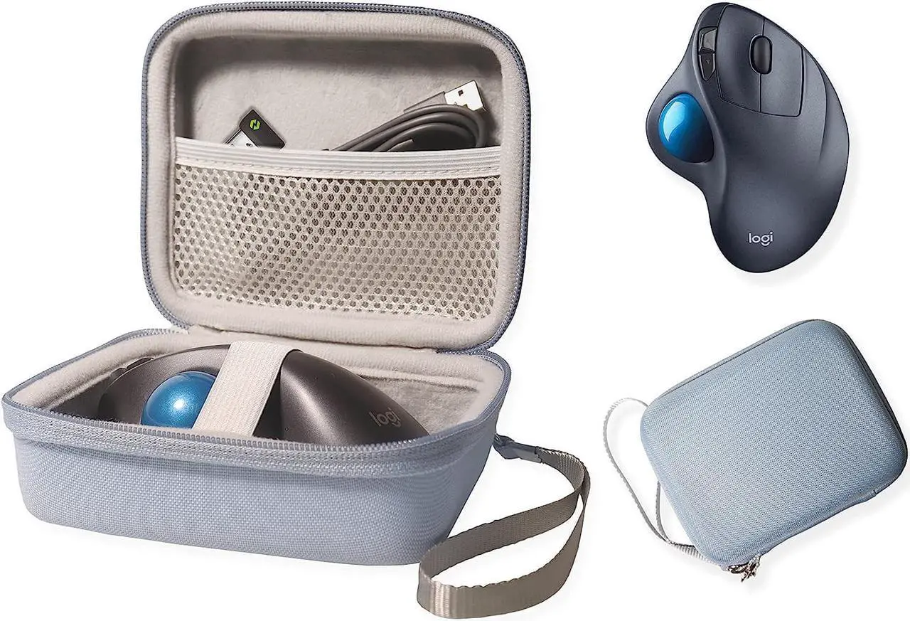 Main image of GETGEAR case for Wireless Trackball Mouse Compatible with Logitech Ergo M575, M570, MX Ergo, Also fit for MX Master, 2S, 3, 3 Advanced, Pocket for SSD, Hard Drive, USB/Type C HUB, GIQ Docking Station