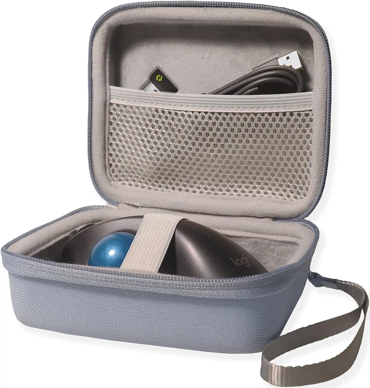 Alt view image 3 of 6 - GETGEAR case for Wireless Trackball Mouse Compatible with Logitech Ergo M575, M570, MX Ergo, Also fit for MX Master, 2S, 3, 3 Advanced, Pocket for SSD, Hard Drive, USB/Type C HUB, GIQ Docking Station