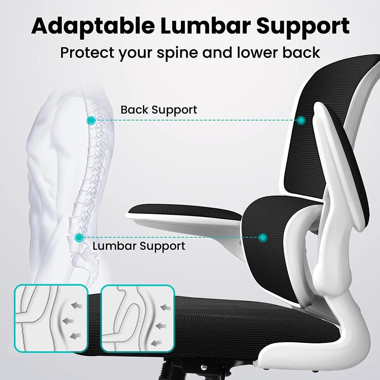 Alt view image 2 of 7 - Razzor Office Chair, Ergonomic Desk Chair with Lumbar Support and Adjustable Armrests, Breathable Mesh Mid Back Computer Chair, Reclining Task Chair for Home Office