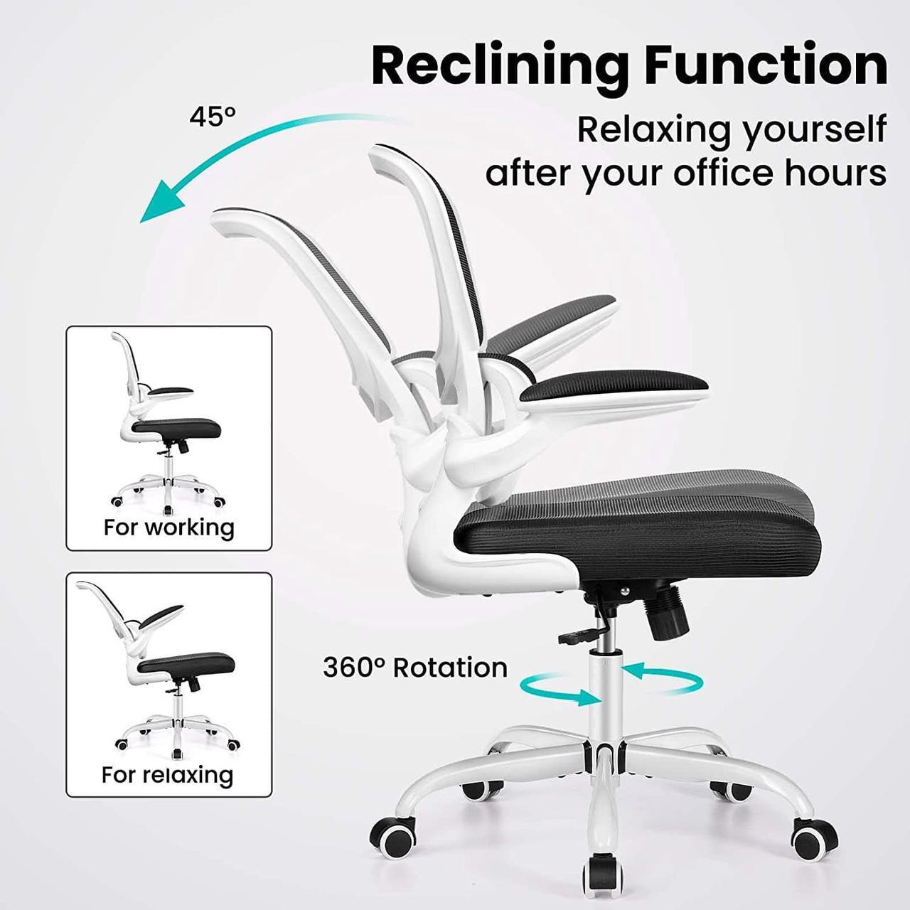 Alt view image 5 of 7 - Razzor Office Chair, Ergonomic Desk Chair with Lumbar Support and Adjustable Armrests, Breathable Mesh Mid Back Computer Chair, Reclining Task Chair for Home Office