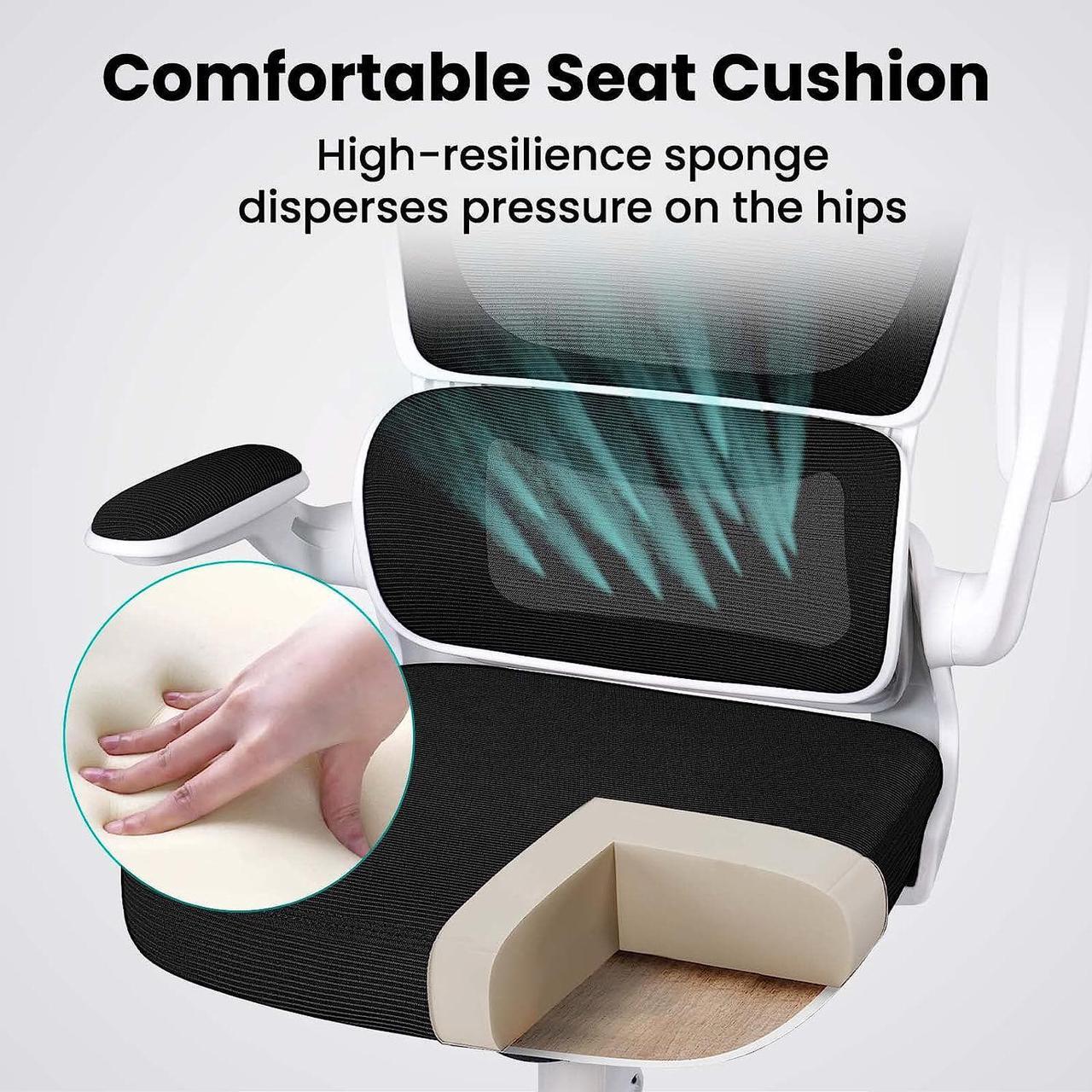 Alt view image 4 of 7 - Razzor Office Chair, Ergonomic Desk Chair with Lumbar Support and Adjustable Armrests, Breathable Mesh Mid Back Computer Chair, Reclining Task Chair for Home Office