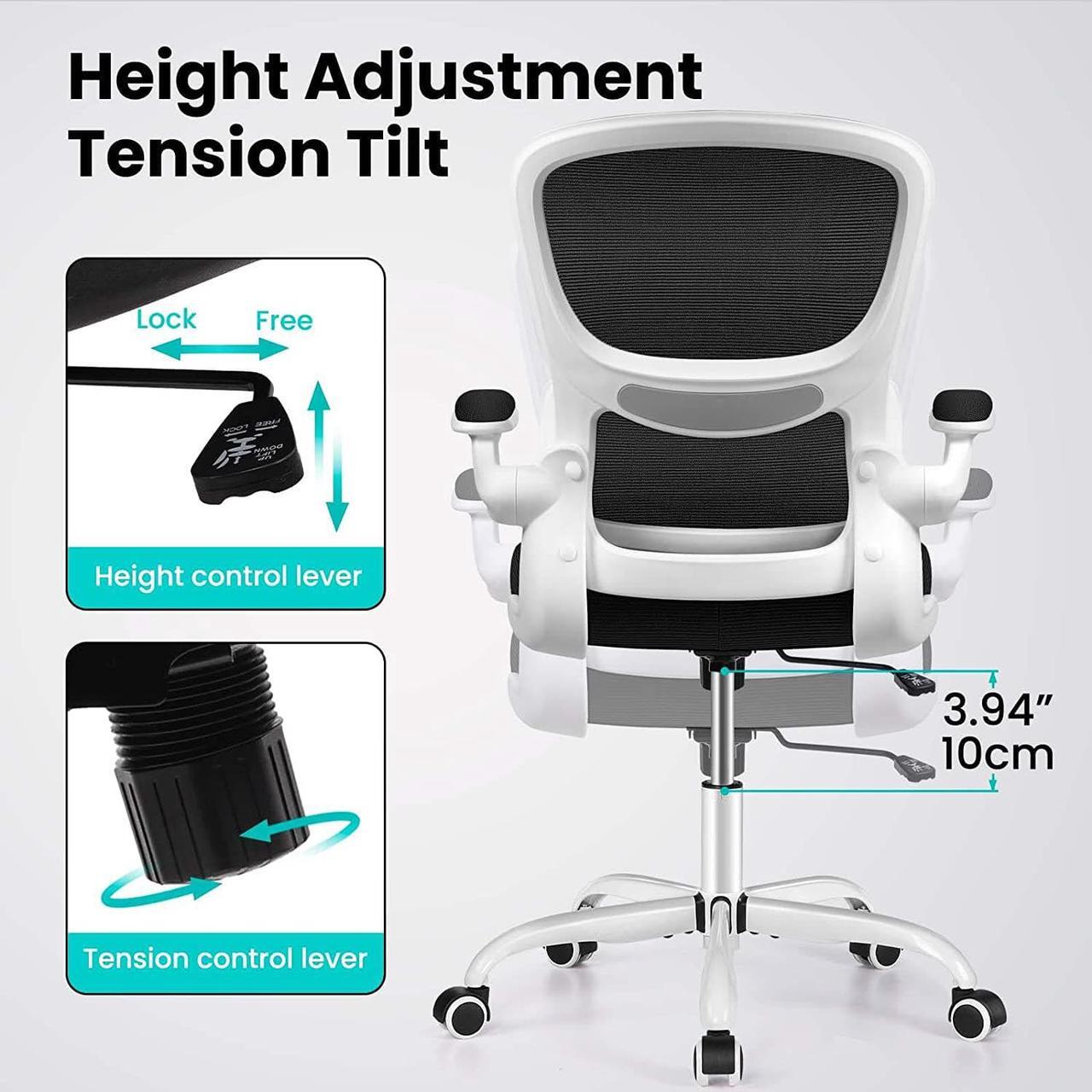 Alt view image 6 of 7 - Razzor Office Chair, Ergonomic Desk Chair with Lumbar Support and Adjustable Armrests, Breathable Mesh Mid Back Computer Chair, Reclining Task Chair for Home Office