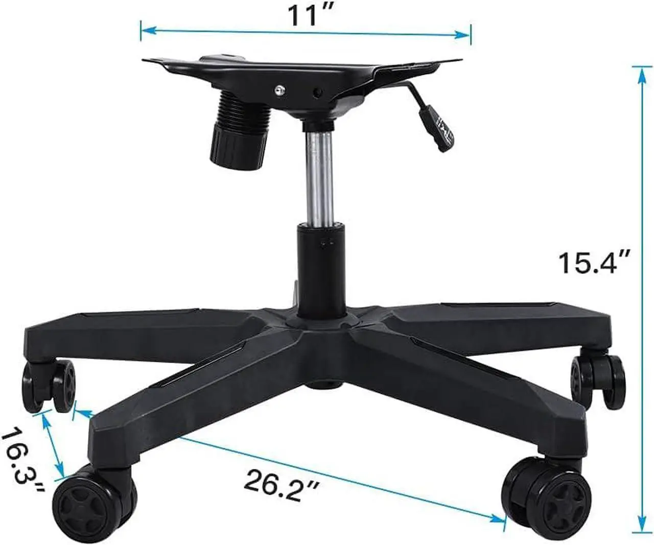 Alt view image 2 of 7 - 350 Pounds Heavy Duty Gaming Office Chair Replacement Base 28" Swivel Chairs Part with Bottom Plate Stand Cylinder and Casters