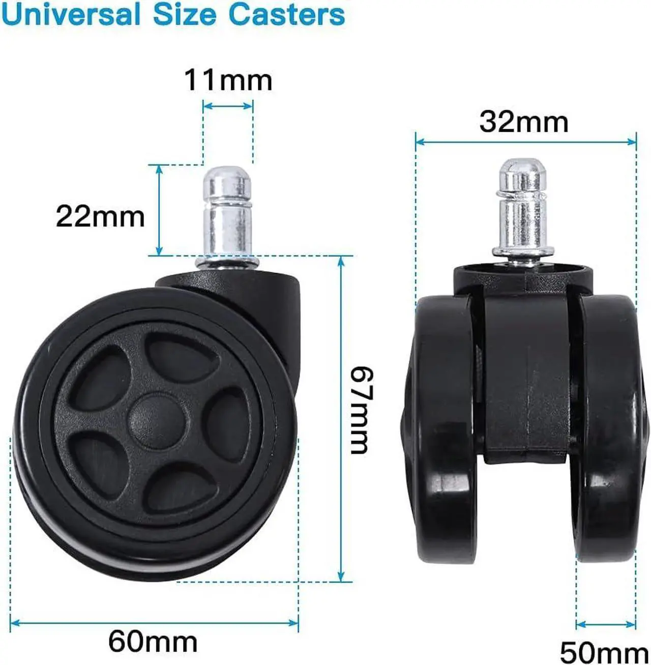 Alt view image 6 of 7 - 350 Pounds Heavy Duty Gaming Office Chair Replacement Base 28" Swivel Chairs Part with Bottom Plate Stand Cylinder and Casters