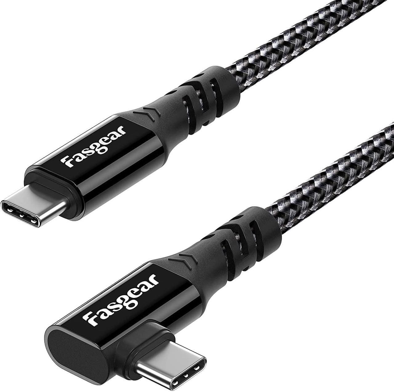 Fasgear C to C Cable for Macbook Pro SuperSpeed 20Gbps USB 3.2 Gen2x2 Braided Type C Cord 100W Fast Charging 4K Video Output Thunderbolt 3 Compatible for iPad,Laptop,Samsung Galaxy,Monitors 10ft Black