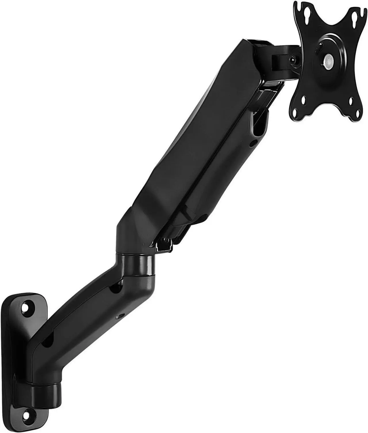 Alt view image 2 of 7 - Mount-It! Monitor Wall Mount Arm | VESA Wall Mount Monitor Arm | Full Motion Gas Spring Arm Fits 13 15 17 19 20 22 23 24 27 30 32 Inch Screens with 75 or 100 VESA Patterns | Camper RV Compatible