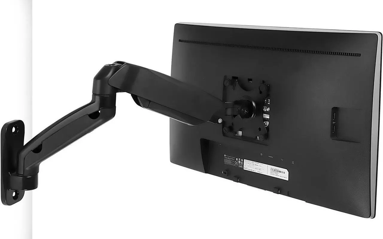 Alt view image 7 of 7 - Mount-It! Monitor Wall Mount Arm | VESA Wall Mount Monitor Arm | Full Motion Gas Spring Arm Fits 13 15 17 19 20 22 23 24 27 30 32 Inch Screens with 75 or 100 VESA Patterns | Camper RV Compatible