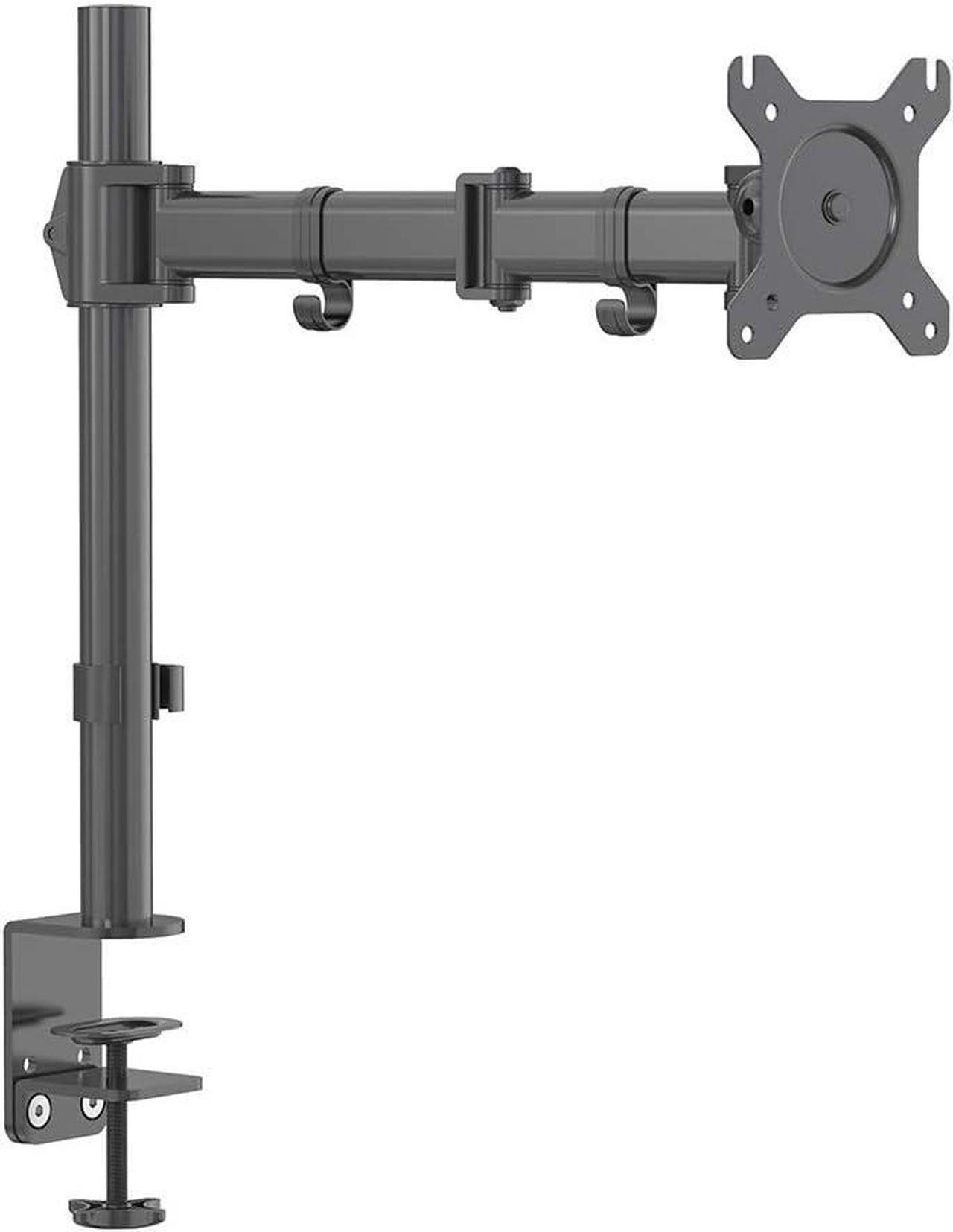 SHOPPINGALL Single LCD LED Monitor Mount Stand with Adjustable Arm for 13"-32" Monitor with Desk Clamp and Grommet Mounting Options in The Box - SA-D28-Black