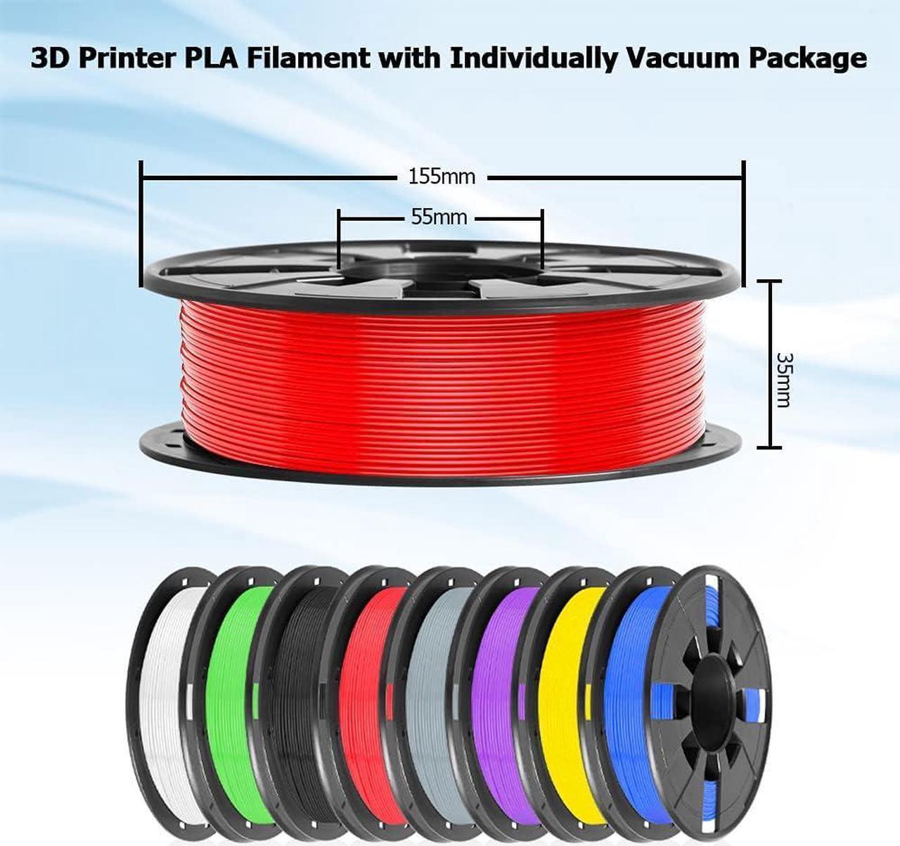 Alt view image 4 of 7 - 3D Printer Filament, 1.75mm PLA 3D Printing Filament in Total 2 KG, Dimensional Accuracy +/- 0.03 mm Widely Compatible for 3D Printing (8 Pack)