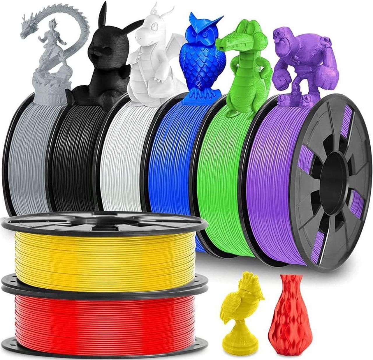 Main image of 3D Printer Filament, 1.75mm PLA 3D Printing Filament in Total 2 KG, Dimensional Accuracy +/- 0.03 mm Widely Compatible for 3D Printing (8 Pack)