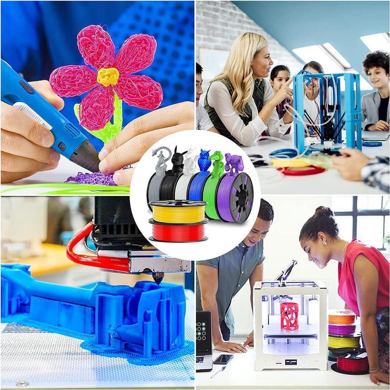 Alt view image 6 of 7 - 3D Printer Filament, 1.75mm PLA 3D Printing Filament in Total 2 KG, Dimensional Accuracy +/- 0.03 mm Widely Compatible for 3D Printing (8 Pack)