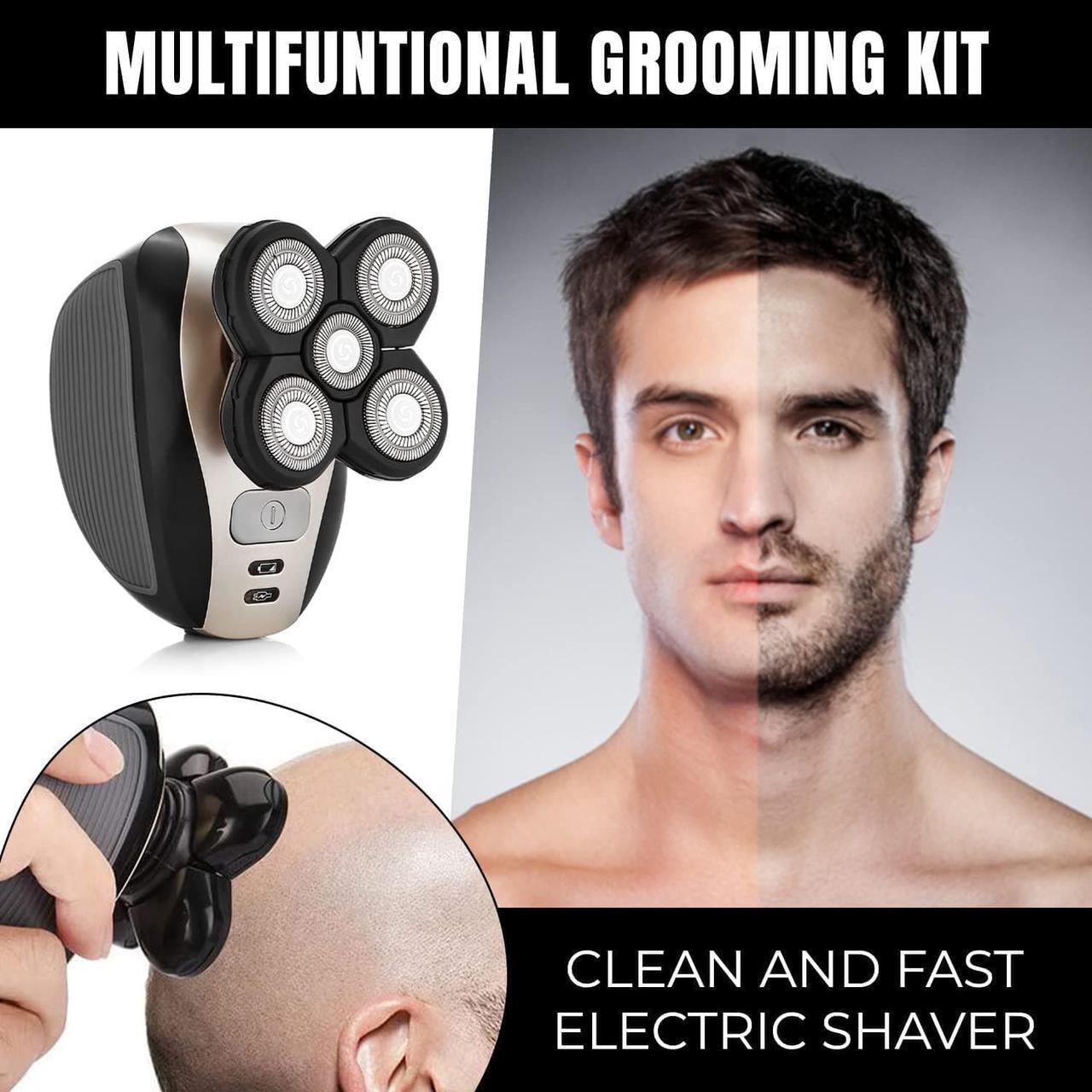 Alt view image 6 of 7 - Electric Shaver Bald Head Shaver Head Shavers for Bald Men Electic Razor for Men Waterproof Cordless Trimmer for Nose Ear Face Body Wet Dry Men's Rotary Shavers for Head Shaving Machine 5 in 1 4D