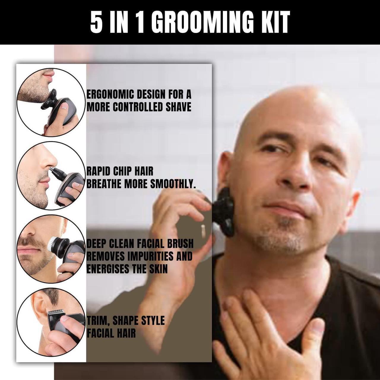 Alt view image 7 of 7 - Electric Shaver Bald Head Shaver Head Shavers for Bald Men Electic Razor for Men Waterproof Cordless Trimmer for Nose Ear Face Body Wet Dry Men's Rotary Shavers for Head Shaving Machine 5 in 1 4D