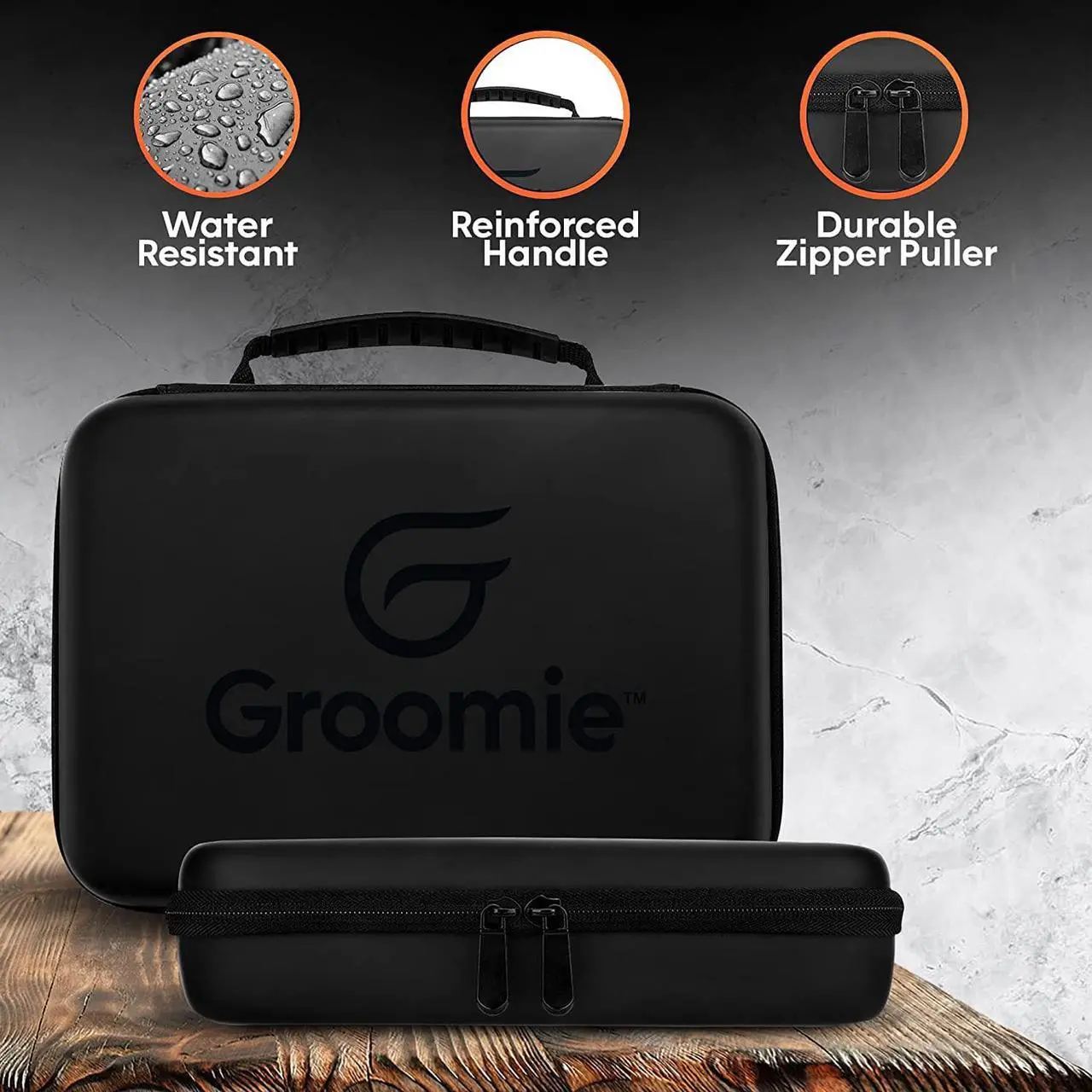 Alt view image 2 of 7 - Groomie BaldiePro Travel Case (Black)  Shaving Kit Travel Organizer For Men  Sleek Portable Hard Case for Carrying On the Go  Electric Head Shaver Grooming Accessories Case for Men