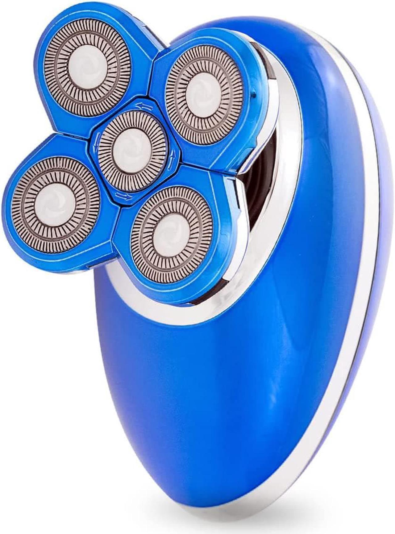 Main image of Pop Sonic Woman's 5 Head Electric Shaver for Close Comfortable Shave Featuring Wet Dry Operation Rechargeable Waterproof IPX5 - Blue