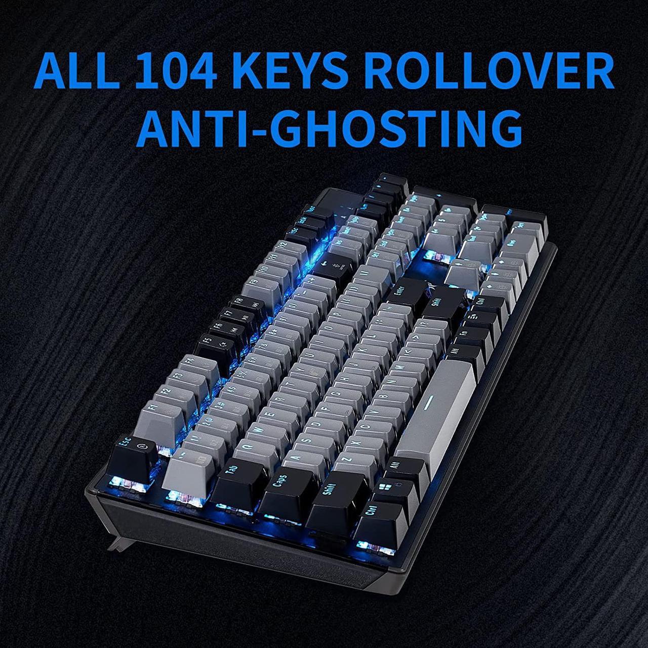 Alt view image 5 of 7 - Hexgears GK715 Mechanical Keyboard with 104 Keys, Full Size Wired Mechanical Gaming Keyboard with Hot Swap Box Switch, Compact PC Keyboard with Number Pad for Computer/Laptop