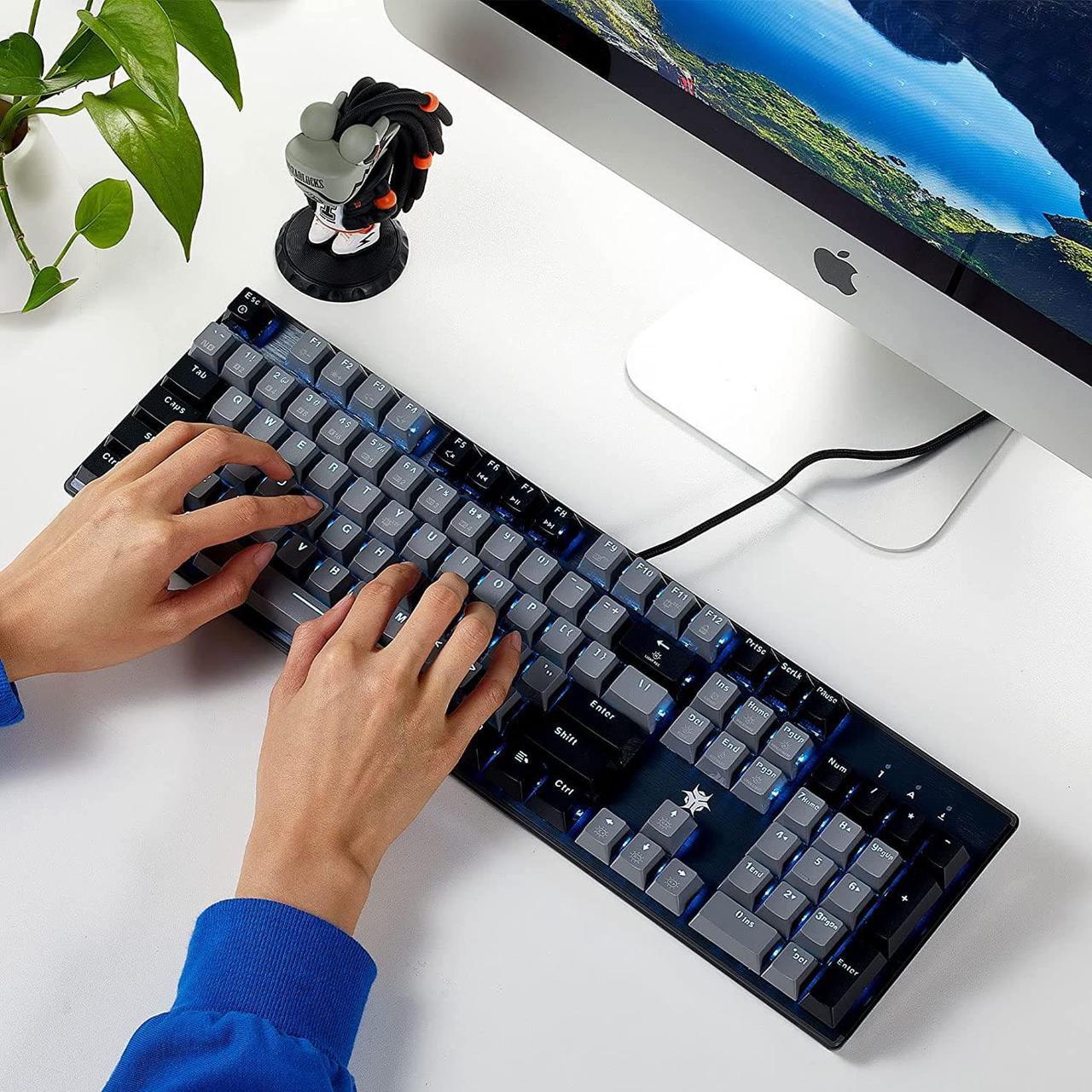 Alt view image 7 of 7 - Hexgears GK715 Mechanical Keyboard with 104 Keys, Full Size Wired Mechanical Gaming Keyboard with Hot Swap Box Switch, Compact PC Keyboard with Number Pad for Computer/Laptop