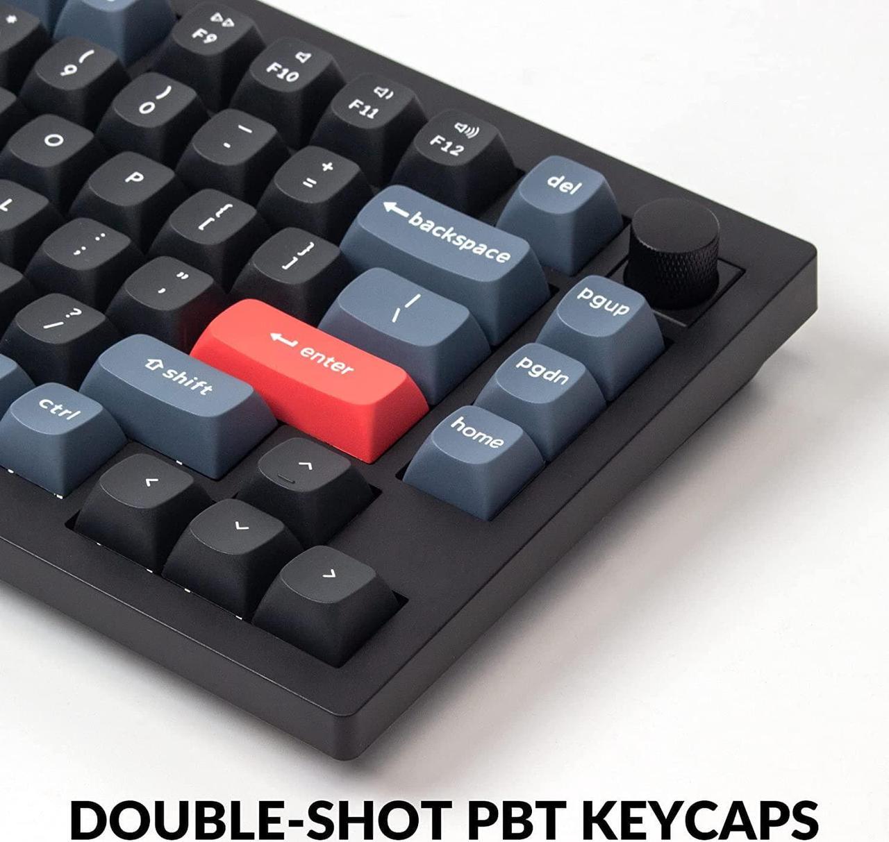 Alt view image 6 of 7 - Keychron V1 Wired Custom Mechanical Keyboard Knob Version, 75% Layout QMK/VIA Programmable with Hot-swappable Keychron K Pro Red Switch Compatible with Mac Windows Linux Carbon Black (Non-Transparent)
