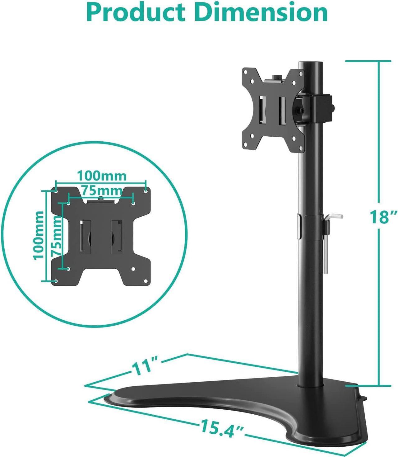 Alt view image 6 of 7 - Single Monitor Stand Adjustable Monitor Stand for One Screen up to 32inch Universal Freestanding Monitor Stand for hp acer lg Monitor with monting Holes 75 to 100mm (MF001) Black