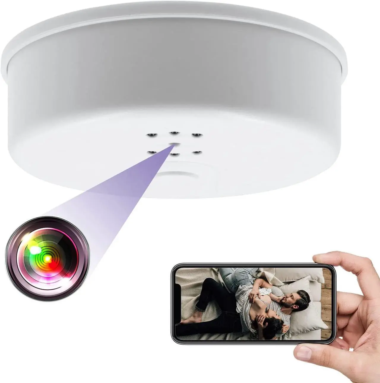 Main image of WiFi Hidden Camera Smoke Detector, HD 1080P Spy Camera for Home Office Security Surveillance Camera, Wireless Mini Security Spy Nanny Camera with Remote View/Night Vision/Motion Detection No Audio