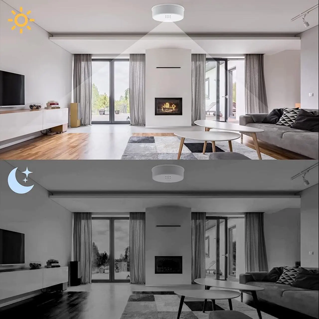 Alt view image 5 of 7 - WiFi Hidden Camera Smoke Detector, HD 1080P Spy Camera for Home Office Security Surveillance Camera, Wireless Mini Security Spy Nanny Camera with Remote View/Night Vision/Motion Detection No Audio
