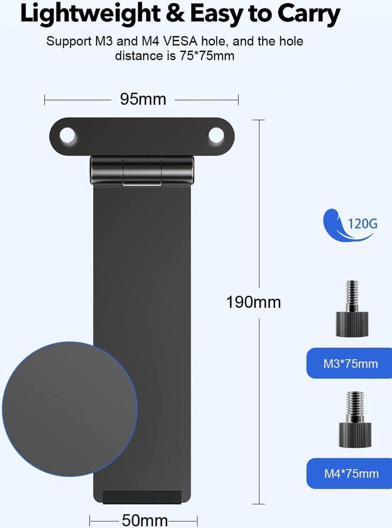 Alt view image 6 of 7 - UPERFECT Portable VESA Monitor Stand with Hand Screw, 7 to 18.5 inch Freestanding VESA Monitor Desk Mount with Swivel/Tilt/Rotation, fits Monitor with M3/M4*75MM VESA