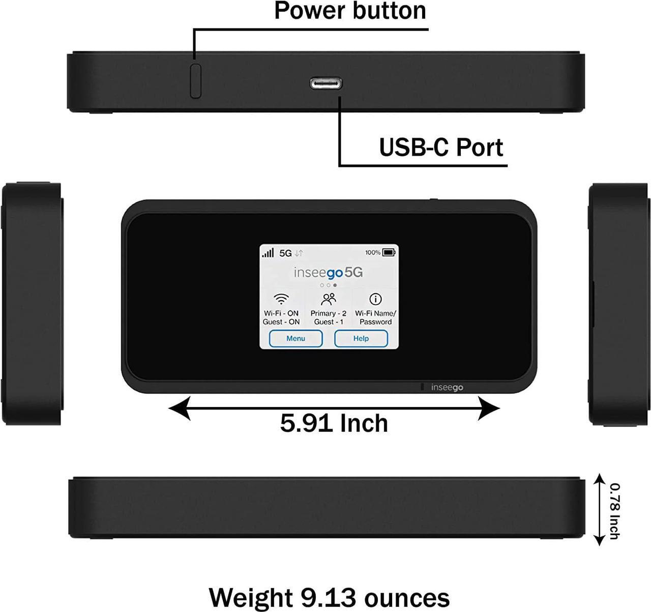 Alt view image 3 of 5 - 5G Mobile WiFi Hotspot | Verizon Wireless Jetpack Inseego MiFi M2100 | LTE Cat22 Speed Up to 2,7 Gbps | Usage Up to 16 Hours | Portable Travel Router | EVDO-LINK Bundle Includes Verizon Sim Card