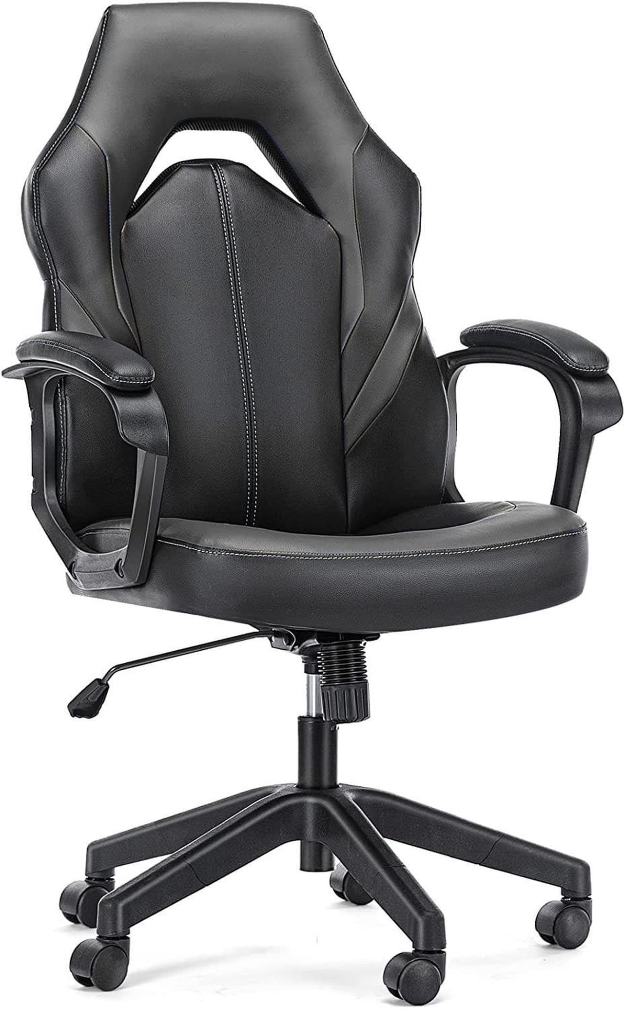 Main image of OLIXIS Computer Gaming PU Leather Ergonomic Office Swivel Desk Lumbar Support, Executive Chair with Padded Armrest and Seat Cushion for Adults, Grey