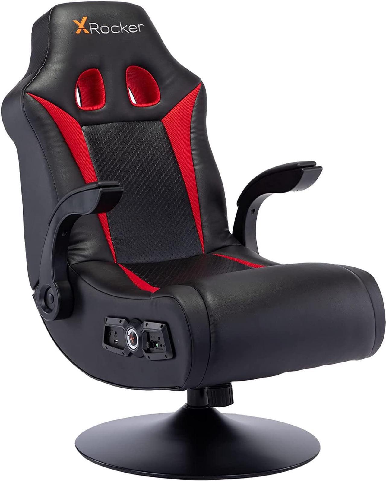 Main image of X Rocker, 5125401, Vibe 2.1 Bluetooth Pedestal Gaming Chair, 33.2 x 24 x 39.7, Black/Red