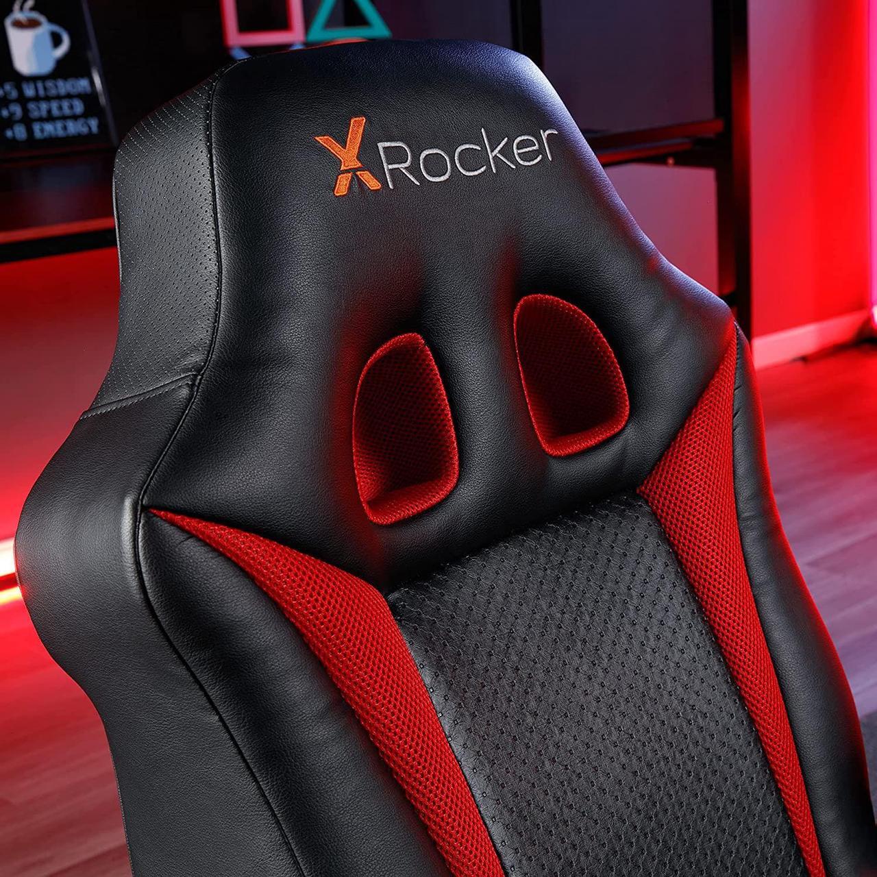 Alt view image 7 of 7 - X Rocker, 5125401, Vibe 2.1 Bluetooth Pedestal Gaming Chair, 33.2 x 24 x 39.7, Black/Red