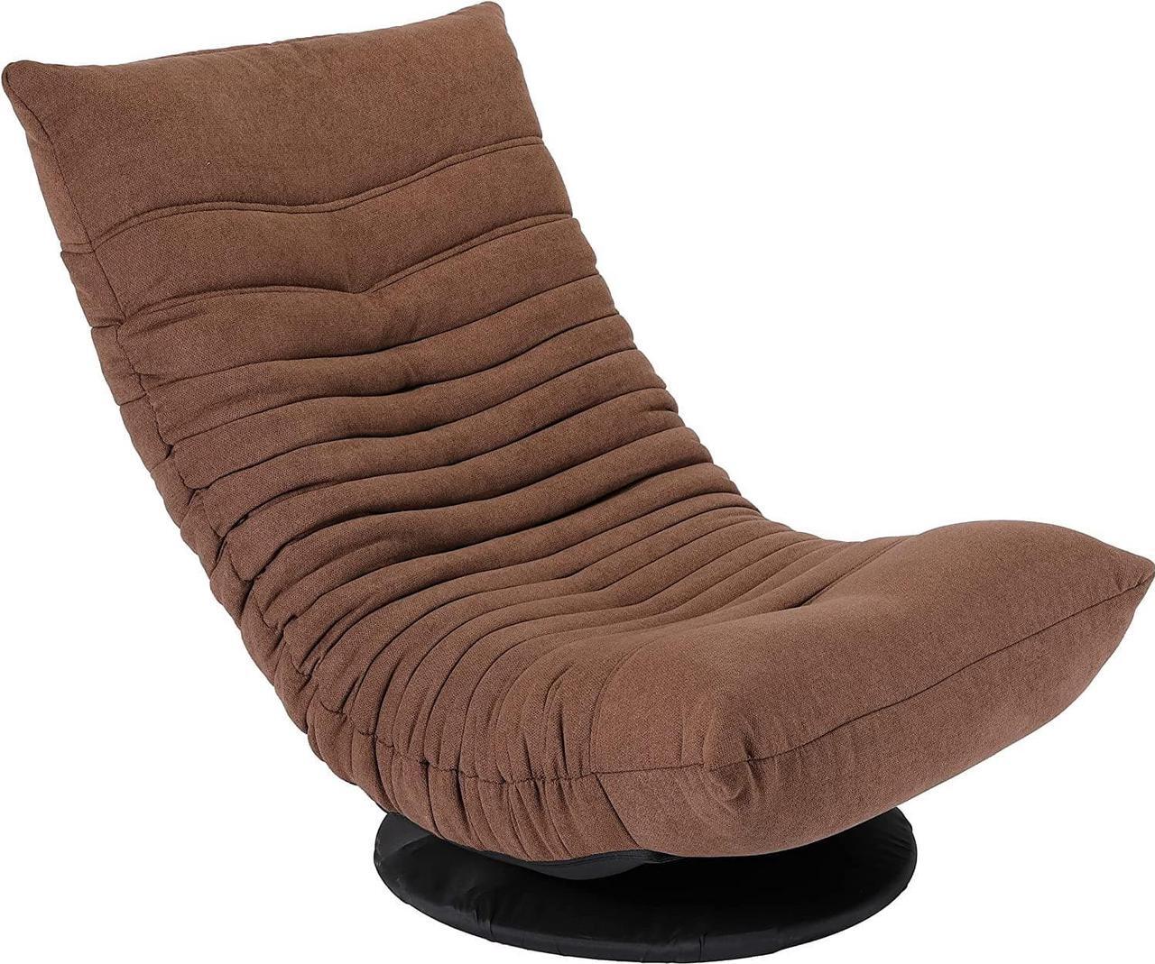 Main image of BIRDROCK HOME Swivel Floor Chair for Adults or Kids | 30.5" H x 23.64" W. 8" Thick Cushion | Brown | 360 Rotating Gaming Seats | Comfy Back Support | Foldable Banana Chair