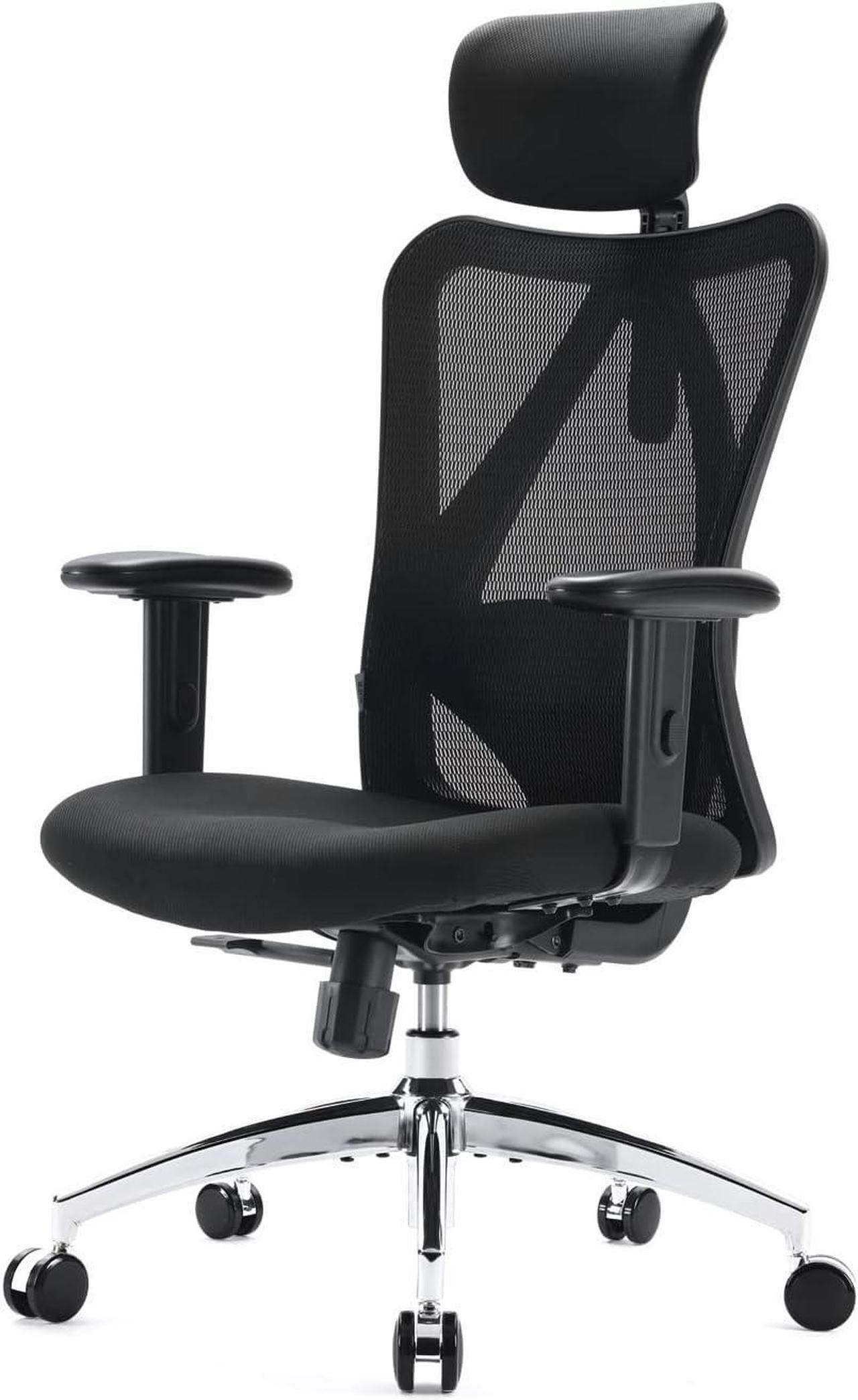 Sihoo Ergonomics Office Chair Computer Chair Desk Chair, Adjustable Headrests Chair Backrest and Armrest's Mesh Chair (Black)