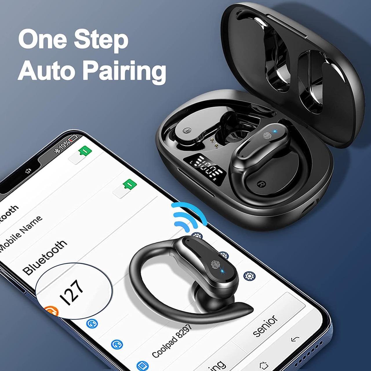 Alt view image 4 of 7 - Wireless Earbuds Bluetooth 5.3 Headphones 42Hrs Playtime in Ear Buds Sports Earphones with Hi-Fi Stereo, Over-Ear Earhooks Headset with Dual LED Display/IP7 Waterproof/Noise Cancelling for Workout