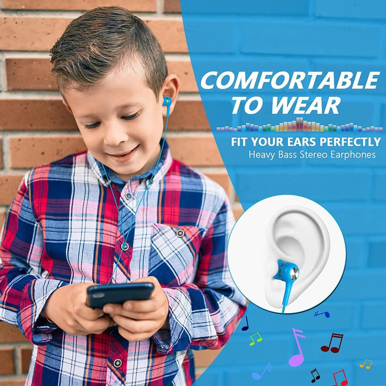Alt view image 2 of 6 - OSSZIT Earbuds Bulk 100 Pack,Wholesale Bulk Headphones Wired Earphones with 3.5 mm Jack Multi Colored Individually Bagged Perfect for Classroom Kids School Students Children and Adult