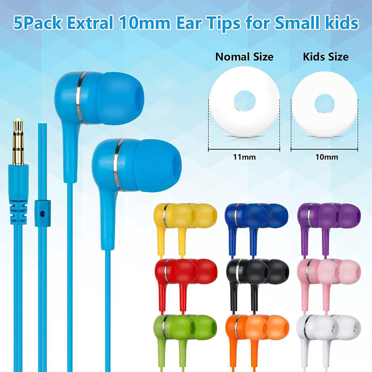 Alt view image 4 of 6 - OSSZIT Earbuds Bulk 100 Pack,Wholesale Bulk Headphones Wired Earphones with 3.5 mm Jack Multi Colored Individually Bagged Perfect for Classroom Kids School Students Children and Adult