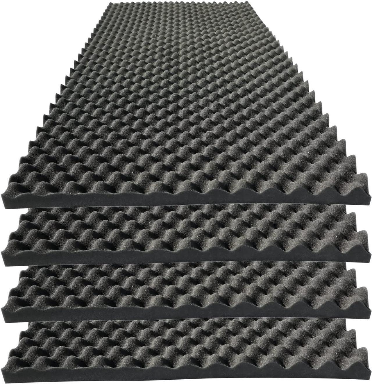 Main image of KTOESHEO 4 PCS Acoustic Panels,48''X24''X2'' Egg Crate Foam Soundproof Foam Wall Panels,High Density Fireproof Noise Cancelling Foam Studio Foam Panel,Noise (Black)