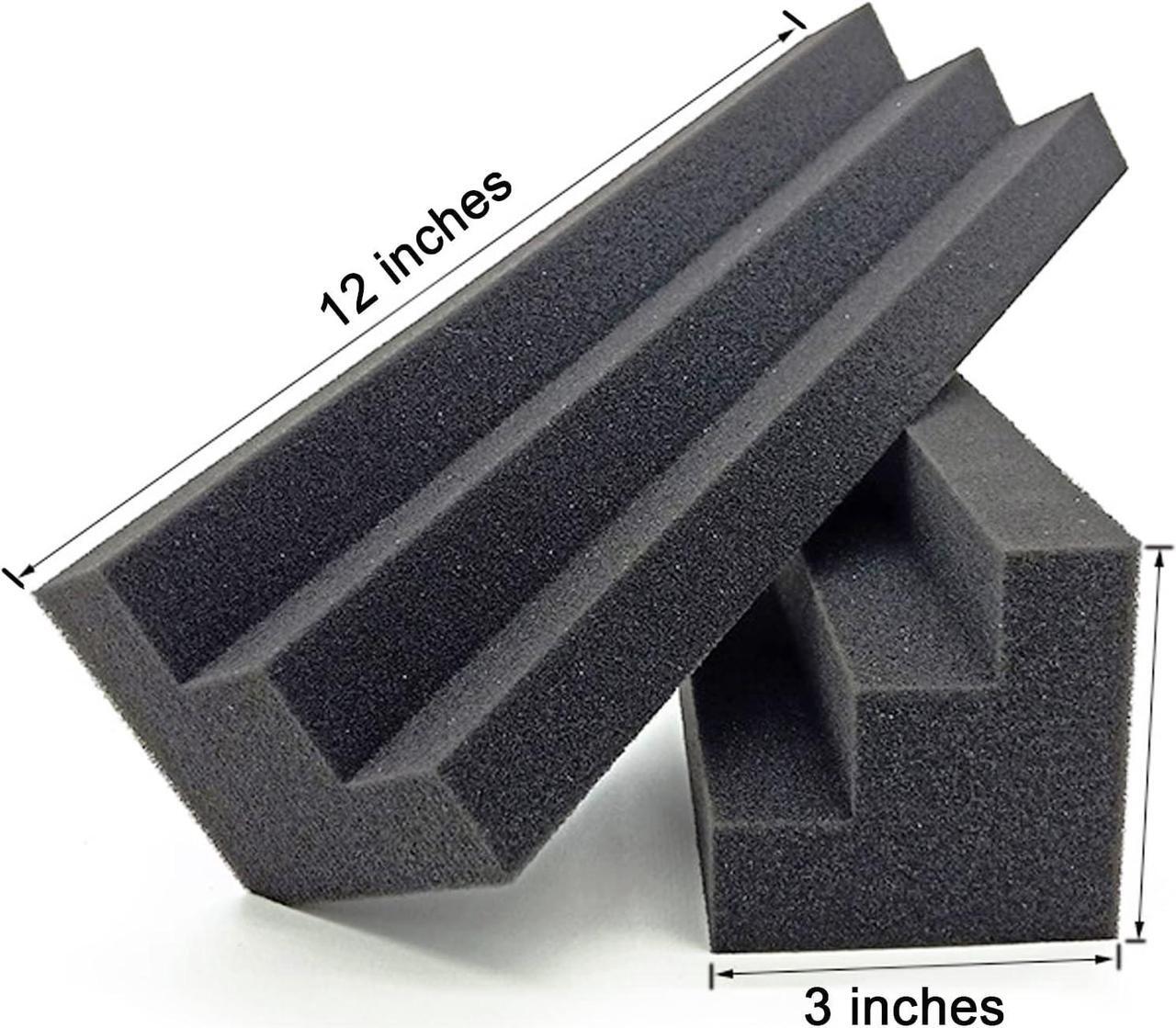 Alt view image 2 of 7 - Acoustic Foam Panels 12" X 3" X 3" Bass Traps Acoustic Foam Corner, Sound Proof Foam Panels for Wall, Sound Dampening Panels for Studio, Home or Theater