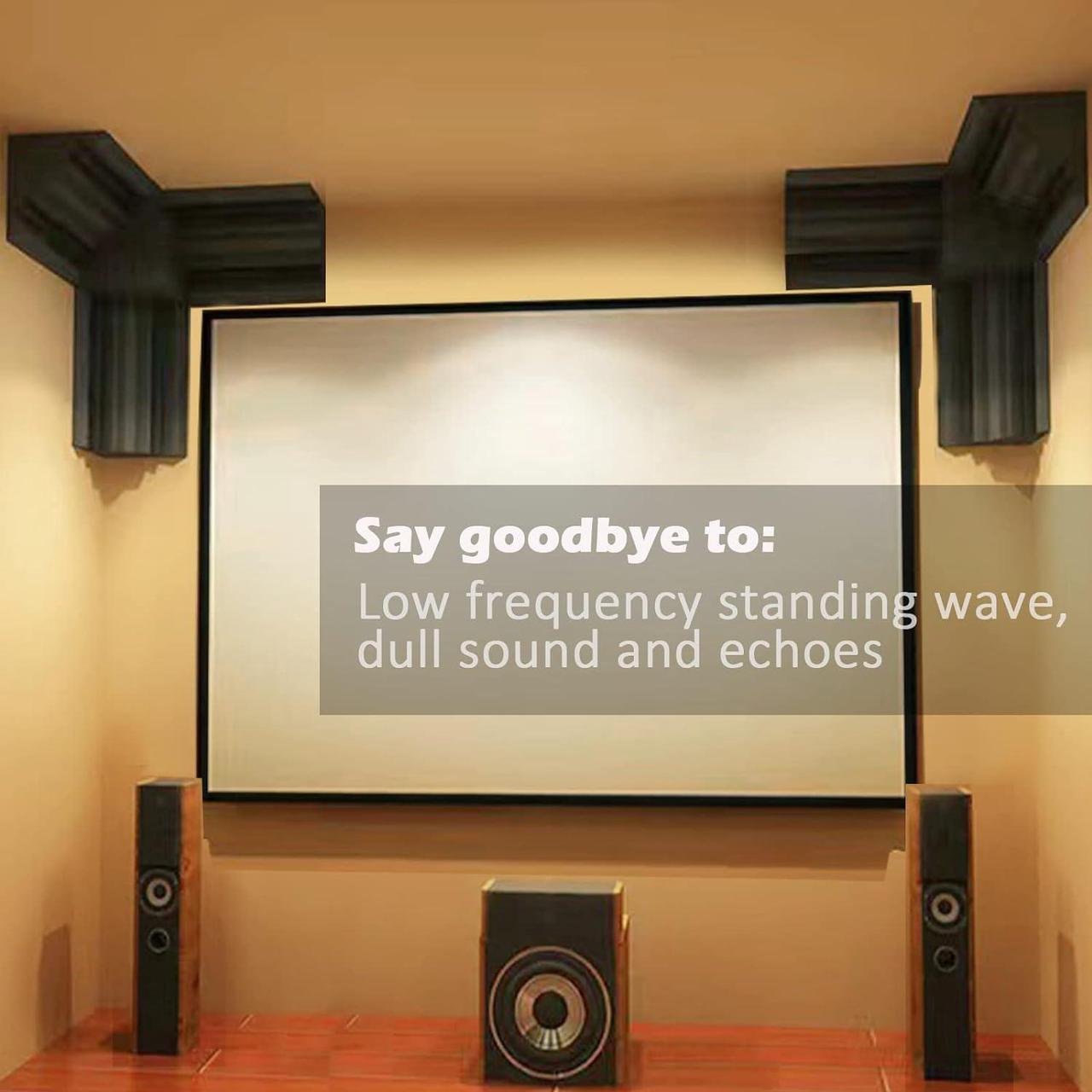 Alt view image 7 of 7 - Acoustic Foam Bass Traps 8 Pack, 12" X 7" X 7" Corner Bass Trap, Sound Absorbing Foam, High Density Studio Foam