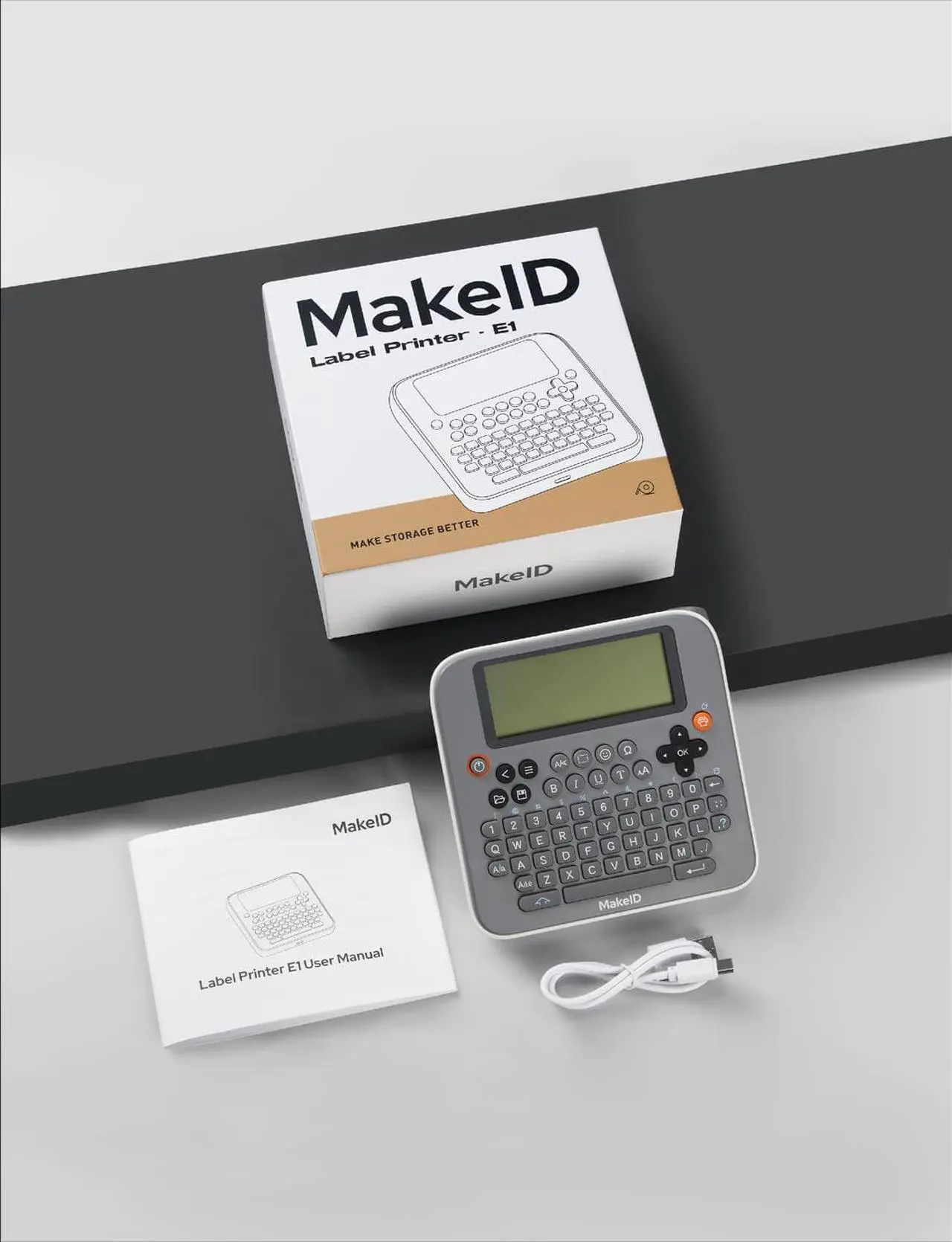 Alt view image 7 of 7 - Makeid E1 Label Maker - Bluetooth Compatible Thermal Printer - QWERTY Keyboard Portable Label Maker, 3.4" Large LCD Screen - Prints 9/12/16mm Waterproof Label Tapes - Includes 13.3' Tape, USB Cable