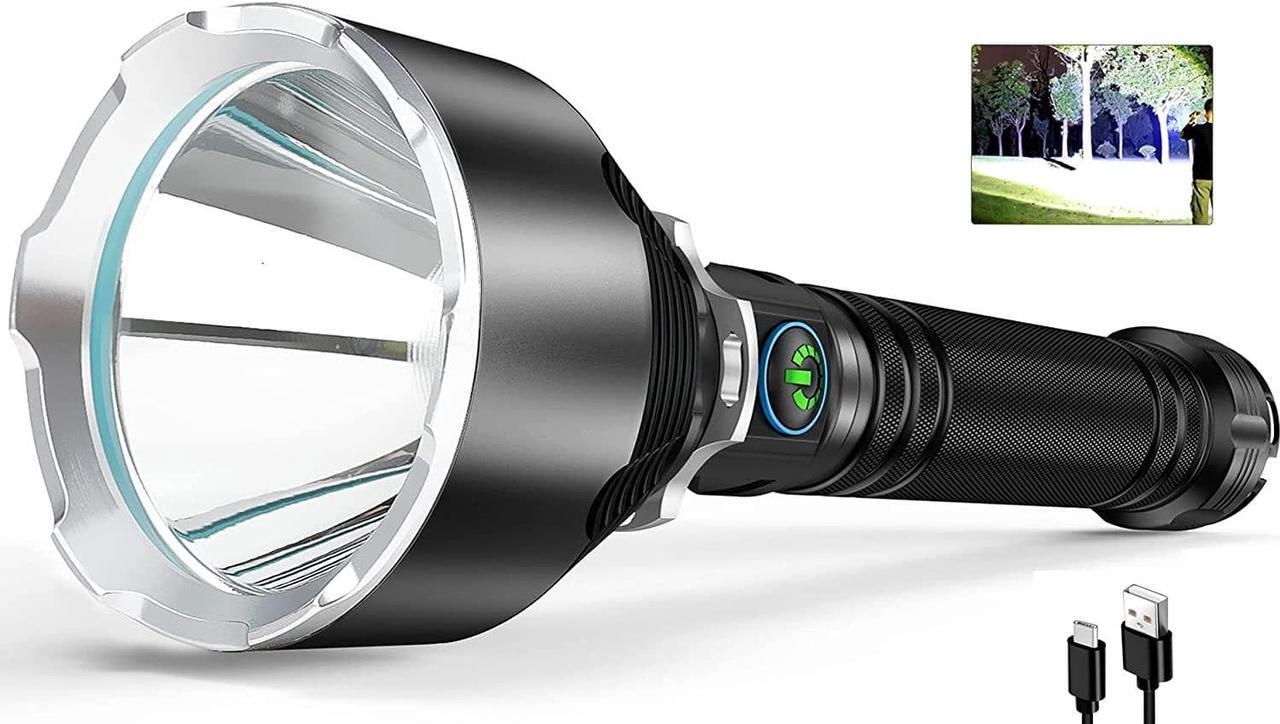 Main image of Rechargeable Flashlights High Lumens, 200000 Lumens Super Bright LED Flashlight with ATTERY, High Powered Flashlight with 3 Modes/Waterproof - Powerful Handheld Flashlights for Camping Emergencies